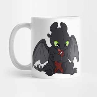 Toothless with fish, How to train your dragon character, Httyd night fury Mug